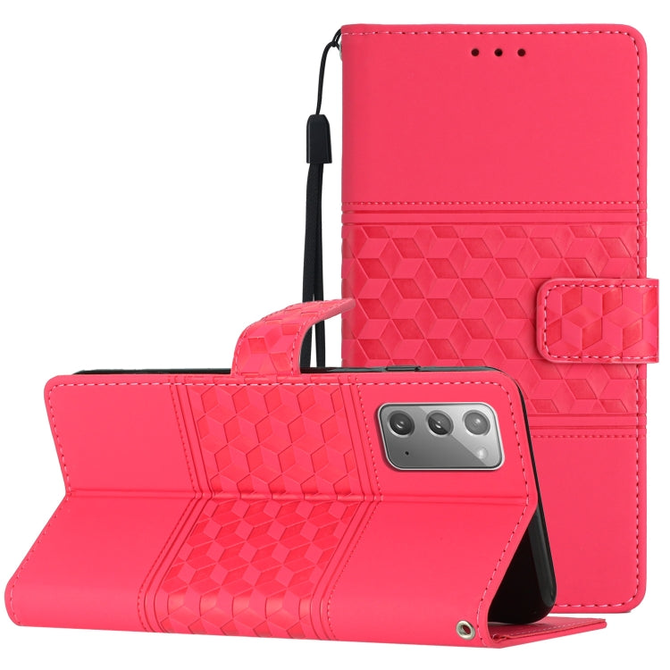 Diamond Embossed Skin Feel Leather Phone Case with Lanyard, For Samsung Galaxy M53, For Samsung Galaxy Note 8, For Samsung Galaxy Note9, For Samsung Galaxy Note10, For Samsung Galaxy Note10+, For Samsung Galaxy Note20, For Samsung Galaxy Note20 Ultra  ...