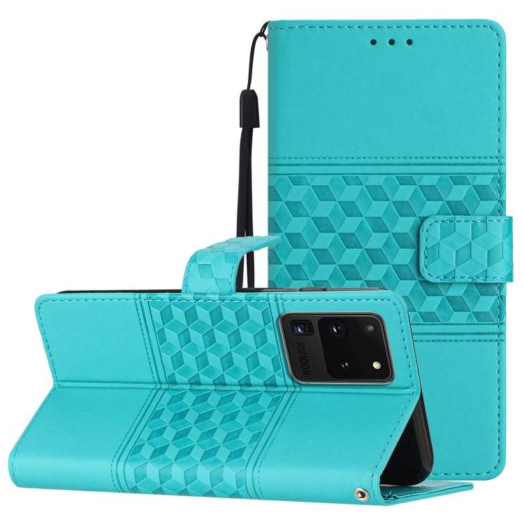 Diamond Embossed Skin Feel Leather Phone Case with Lanyard, For Samsung Galaxy S10+, For Samsung Galaxy S10E, For Samsung Galaxy S20, For Samsung Galaxy S20 FE, For Samsung Galaxy S20+, For Samsung Galaxy S20 Ultra, For Samsung Galaxy S21 5G           ...