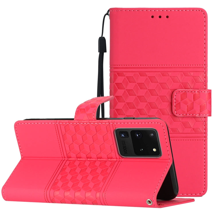 Diamond Embossed Skin Feel Leather Phone Case with Lanyard, For Samsung Galaxy S10+, For Samsung Galaxy S10E, For Samsung Galaxy S20, For Samsung Galaxy S20 FE, For Samsung Galaxy S20+, For Samsung Galaxy S20 Ultra, For Samsung Galaxy S21 5G           ...