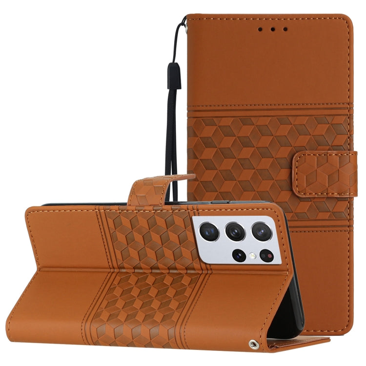 Diamond Embossed Skin Feel Leather Phone Case with Lanyard, For Samsung Galaxy S21+ 5G, For Samsung Galaxy S21 Ultra 5G, For Samsung Galaxy S22 5G, For Samsung Galaxy S22+ 5G, For Samsung Galaxy S22 Ultra 5G, For Samsung Galaxy S23 5G                  ...