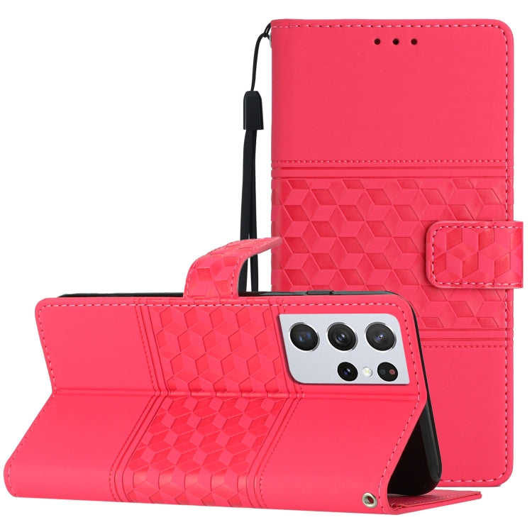 Diamond Embossed Skin Feel Leather Phone Case with Lanyard, For Samsung Galaxy S21+ 5G, For Samsung Galaxy S21 Ultra 5G, For Samsung Galaxy S22 5G, For Samsung Galaxy S22+ 5G, For Samsung Galaxy S22 Ultra 5G, For Samsung Galaxy S23 5G                  ...