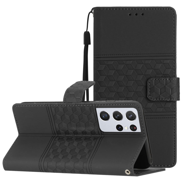 Diamond Embossed Skin Feel Leather Phone Case with Lanyard, For Samsung Galaxy S21+ 5G, For Samsung Galaxy S21 Ultra 5G, For Samsung Galaxy S22 5G, For Samsung Galaxy S22+ 5G, For Samsung Galaxy S22 Ultra 5G, For Samsung Galaxy S23 5G                  ...