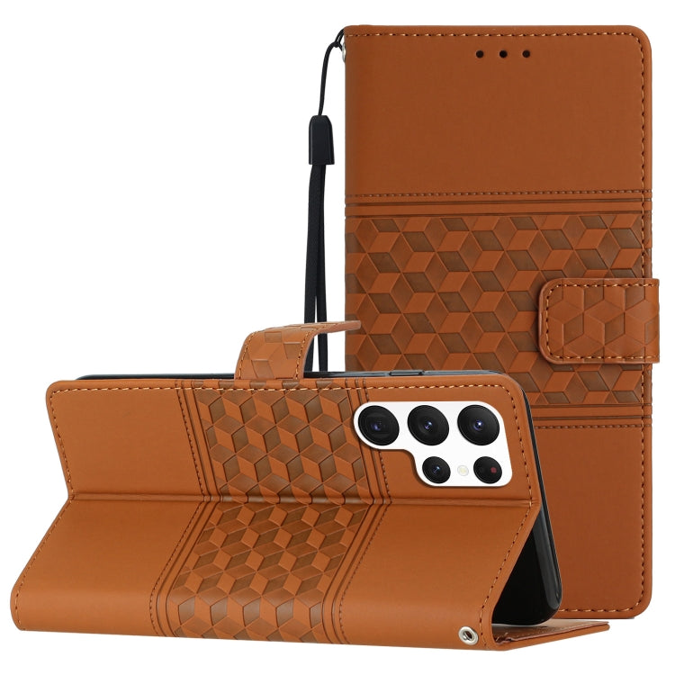 Diamond Embossed Skin Feel Leather Phone Case with Lanyard, For Samsung Galaxy S21+ 5G, For Samsung Galaxy S21 Ultra 5G, For Samsung Galaxy S22 5G, For Samsung Galaxy S22+ 5G, For Samsung Galaxy S22 Ultra 5G, For Samsung Galaxy S23 5G                  ...