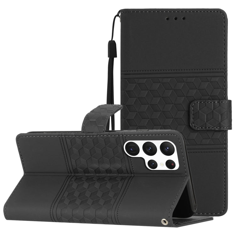 Diamond Embossed Skin Feel Leather Phone Case with Lanyard, For Samsung Galaxy S21+ 5G, For Samsung Galaxy S21 Ultra 5G, For Samsung Galaxy S22 5G, For Samsung Galaxy S22+ 5G, For Samsung Galaxy S22 Ultra 5G, For Samsung Galaxy S23 5G                  ...