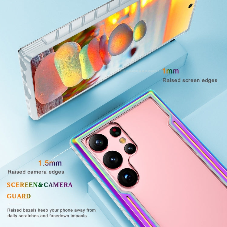 Defender Metal Clear PC Soft TPU Phone Case, For Samsung Galaxy S23 5G, For Samsung Galaxy S23+ 5G, For Samsung Galaxy S23 Ultra 5G