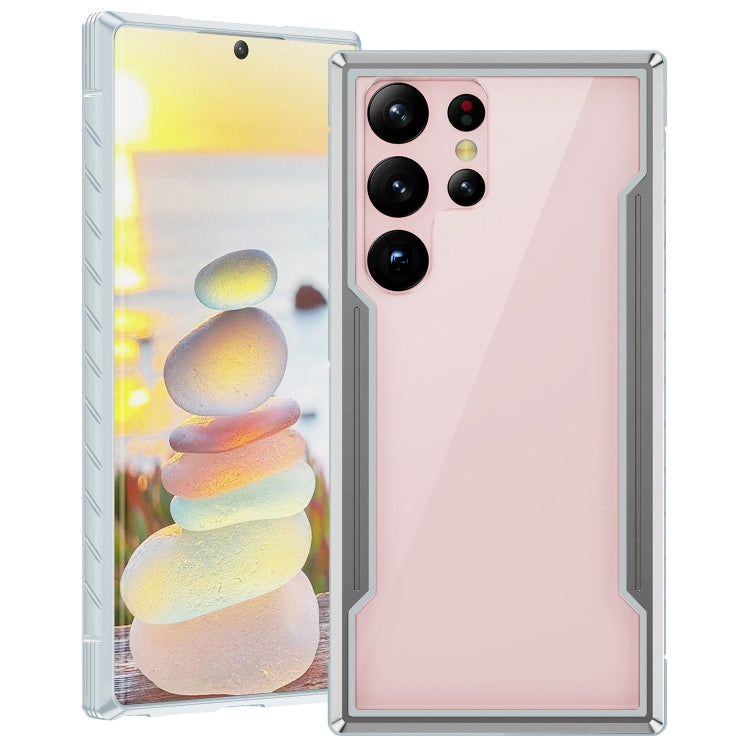 Defender Metal Clear PC Soft TPU Phone Case, For Samsung Galaxy S23 5G, For Samsung Galaxy S23+ 5G, For Samsung Galaxy S23 Ultra 5G