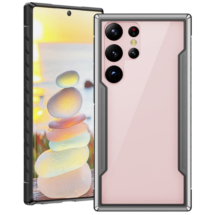 Defender Metal Clear PC Soft TPU Phone Case, For Samsung Galaxy S23 5G, For Samsung Galaxy S23+ 5G, For Samsung Galaxy S23 Ultra 5G