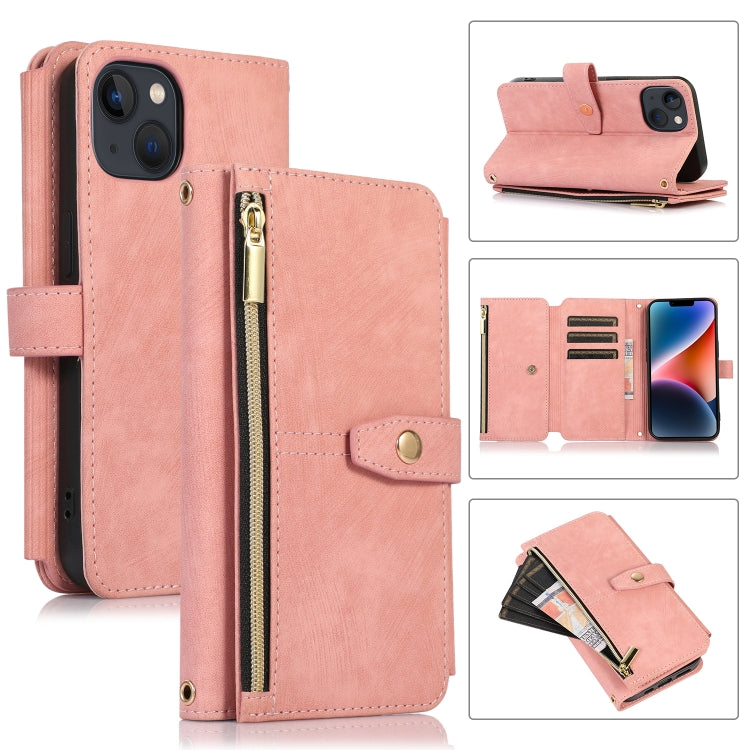 Dream 9-Card Wallet Zipper Bag Leather Phone Case, For iPhone 14, For iPhone 14 Plus, For iPhone 14 Pro, For iPhone 14 Pro Max, For iPhone 13, For iPhone 13 Pro, For iPhone 13 Pro Max, For iPhone 12 mini
