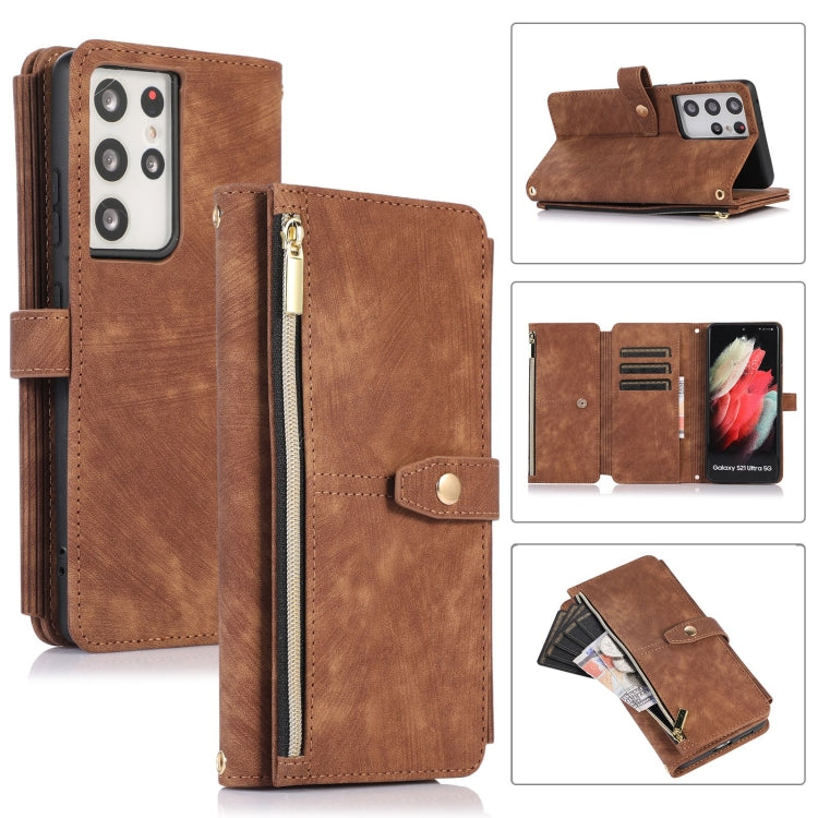 Dream 9-Card Wallet Zipper Bag Leather Phone Case, For Samsung Galaxy S21 Ultra 5G, For Samsung Galaxy S20, For Samsung Galaxy S20+, For Samsung Galaxy S20 Ultra, For Samsung Galaxy S20 FE, For Samsung Galaxy S10, For Samsung Galaxy S10+               ...