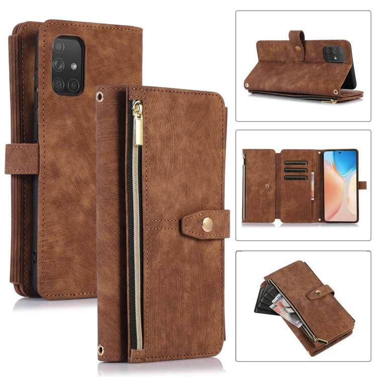 Dream 9-Card Wallet Zipper Bag Leather Phone Case, For Samsung Galaxy A22 4G, For Samsung Galaxy A22 5G, For Samsung Galaxy A51 4G, For Samsung Galaxy A71 4G, For Samsung Galaxy A70 / A70s, For Samsung Galaxy A20 / A30, For Samsung Galaxy A12 4G / 5G  ...