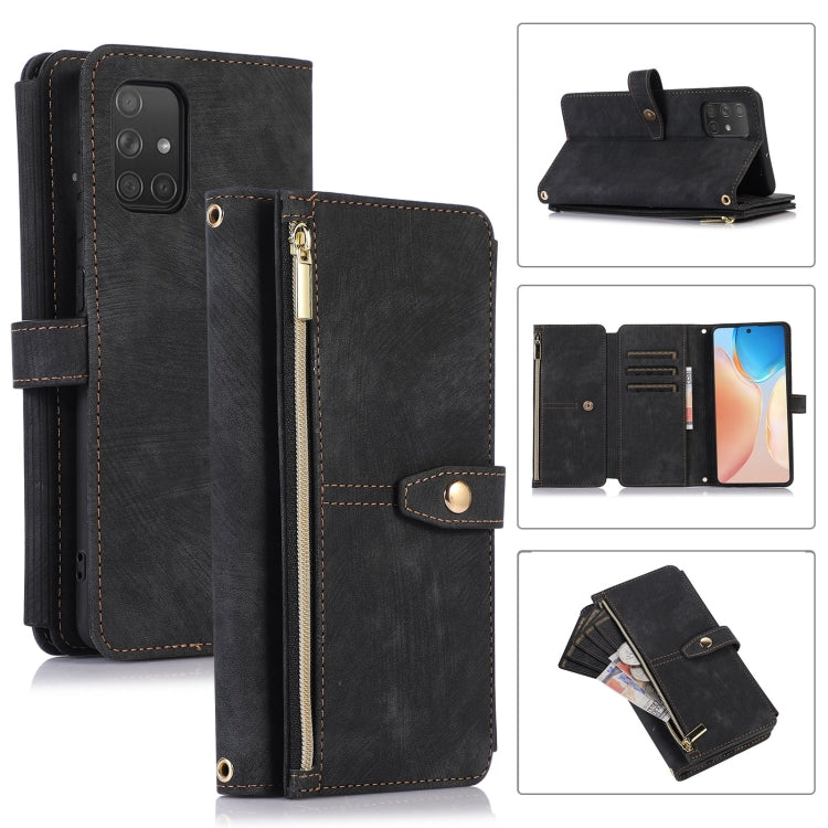 Dream 9-Card Wallet Zipper Bag Leather Phone Case, For Samsung Galaxy A22 4G, For Samsung Galaxy A22 5G, For Samsung Galaxy A51 4G, For Samsung Galaxy A71 4G, For Samsung Galaxy A70 / A70s, For Samsung Galaxy A20 / A30, For Samsung Galaxy A12 4G / 5G  ...