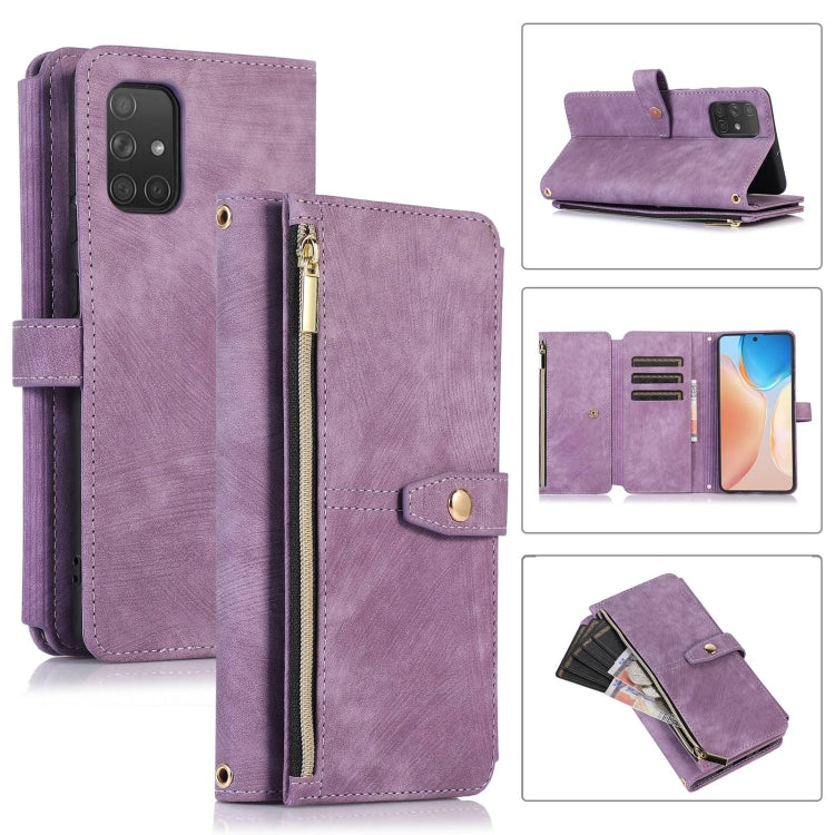 Dream 9-Card Wallet Zipper Bag Leather Phone Case, For Samsung Galaxy A22 4G, For Samsung Galaxy A22 5G, For Samsung Galaxy A51 4G, For Samsung Galaxy A71 4G, For Samsung Galaxy A70 / A70s, For Samsung Galaxy A20 / A30, For Samsung Galaxy A12 4G / 5G  ...