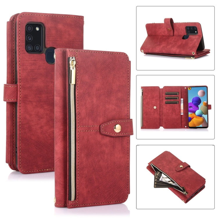 Dream 9-Card Wallet Zipper Bag Leather Phone Case, For Samsung Galaxy A10, For Samsung Galaxy A21s, For Samsung Galaxy A72 4G / 5G