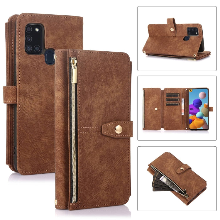 Dream 9-Card Wallet Zipper Bag Leather Phone Case, For Samsung Galaxy A10, For Samsung Galaxy A21s, For Samsung Galaxy A72 4G / 5G