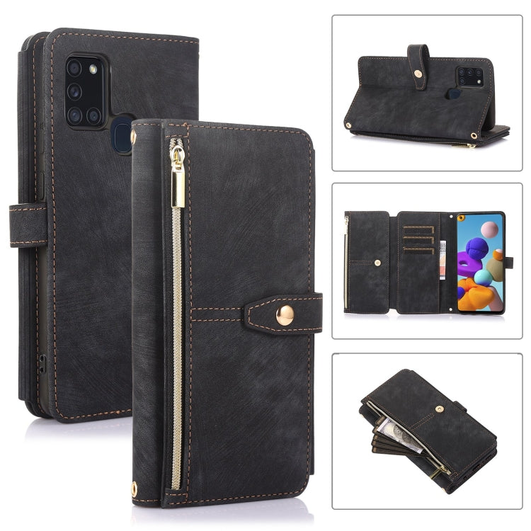 Dream 9-Card Wallet Zipper Bag Leather Phone Case, For Samsung Galaxy A10, For Samsung Galaxy A21s, For Samsung Galaxy A72 4G / 5G