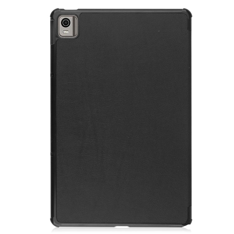 Custer Pure Color 3-Fold Holder Leather Smart Tablet Case, For Nokia T21