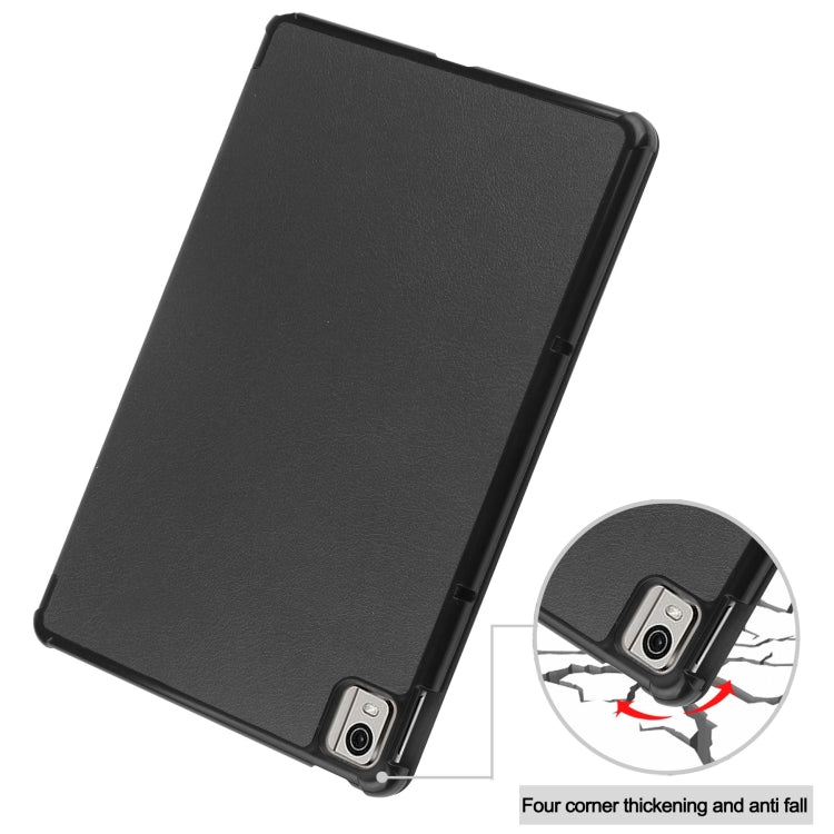 Custer Pure Color 3-Fold Holder Leather Smart Tablet Case, For Nokia T21