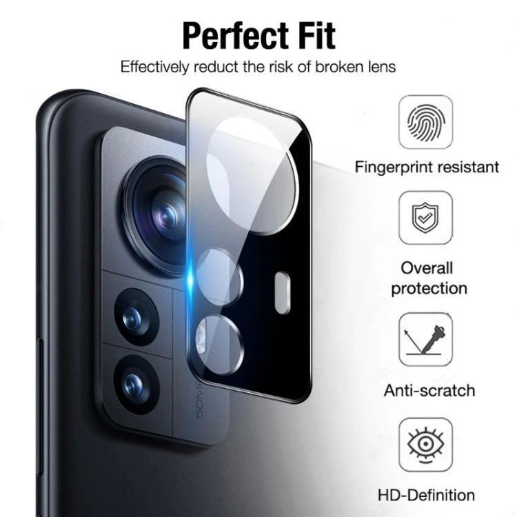 2pcs 3D Edge Glue Tempered Glass Full Film with 2pcs Lens Film Set, For Xiaomi 12 (Set), For Xiaomi 12 Pro (Set)