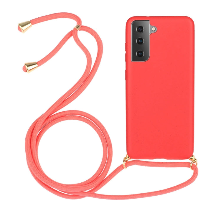 Wheat Straw Material + TPU Protective Case with Lanyard, For Samsung Galaxy S23 5G, For Samsung Galaxy S23+ 5G, For Samsung Galaxy S23 Ultra 5G
