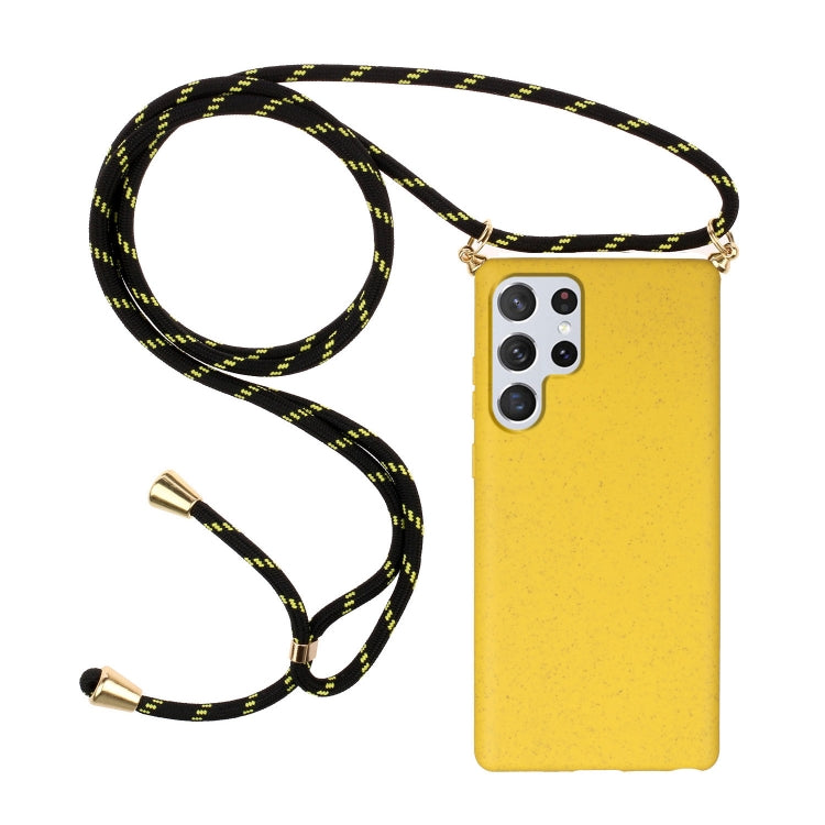 Wheat Straw Material + TPU Protective Case with Lanyard, For Samsung Galaxy S23 5G, For Samsung Galaxy S23+ 5G, For Samsung Galaxy S23 Ultra 5G