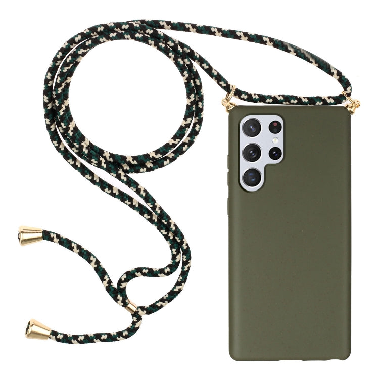 Wheat Straw Material + TPU Protective Case with Lanyard, For Samsung Galaxy S23 5G, For Samsung Galaxy S23+ 5G, For Samsung Galaxy S23 Ultra 5G