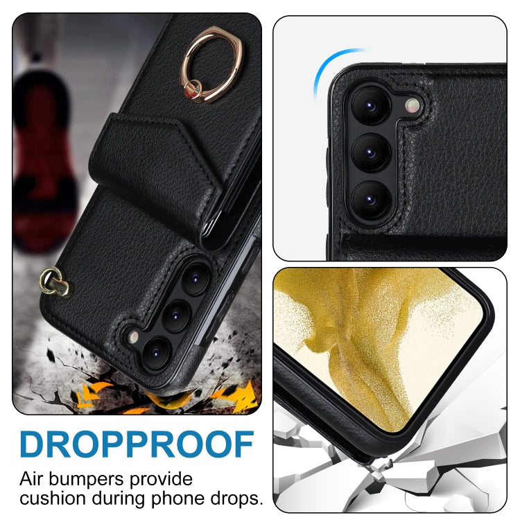 Ring Holder RFID Card Slot Phone Case, For Samsung Galaxy S23 5G, For Samsung Galaxy S24 Ultra 5G, For Samsung Galaxy A54 5G, For Samsung Galaxy S23+ 5G, For Samsung Galaxy S24+ 5G, For Samsung Galaxy S24 5G, For Samsung Galaxy A12                     ...