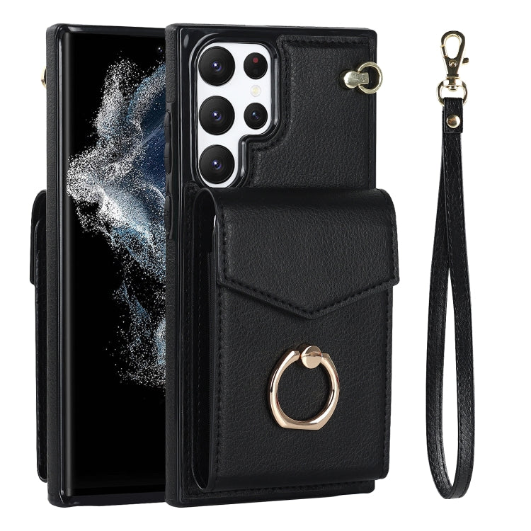 Ring Holder RFID Card Slot Phone Case, For Samsung Galaxy S23 Ultra 5G