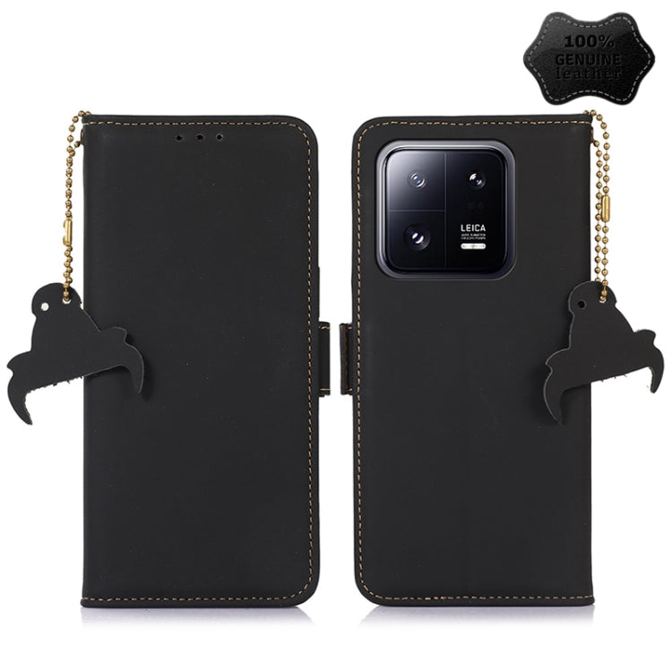 Genuine Leather Magnetic RFID Leather Phone Case, For Xiaomi 13, For Xiaomi 13 Pro