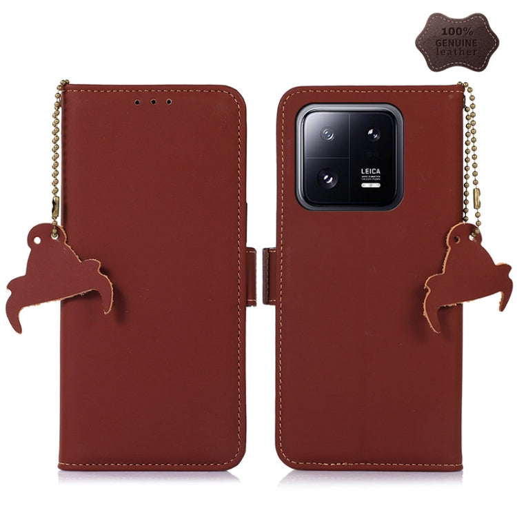 Genuine Leather Magnetic RFID Leather Phone Case, For Xiaomi 13, For Xiaomi 13 Pro