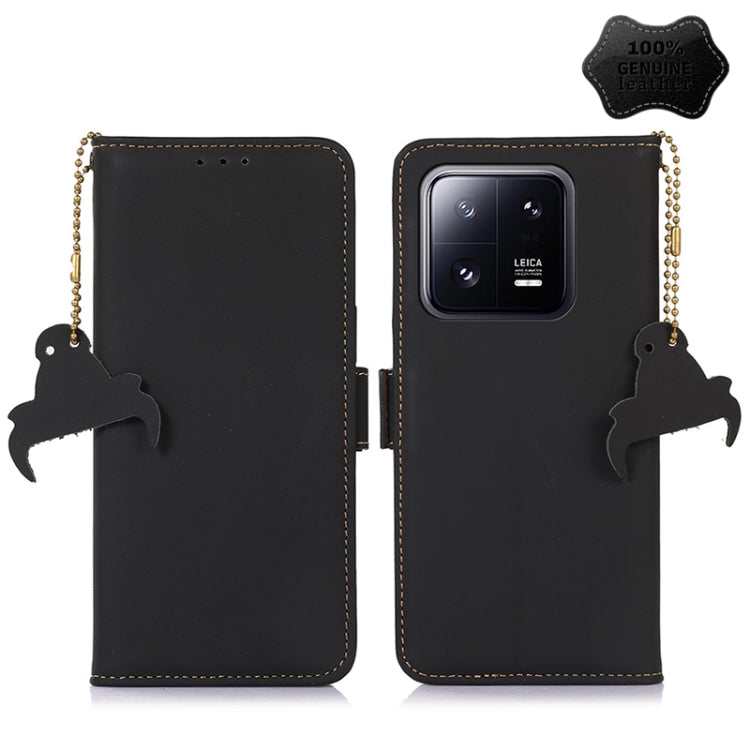 Genuine Leather Magnetic RFID Leather Phone Case, For Xiaomi 13, For Xiaomi 13 Pro