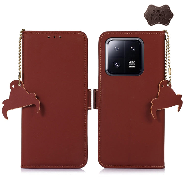 Genuine Leather Magnetic RFID Leather Phone Case, For Xiaomi 13, For Xiaomi 13 Pro