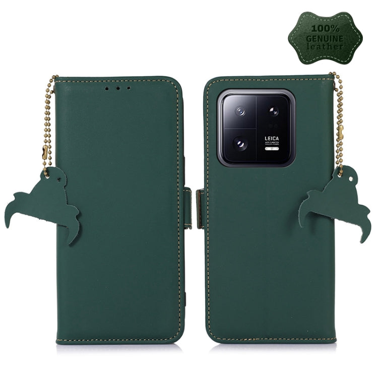 Genuine Leather Magnetic RFID Leather Phone Case, For Xiaomi 13, For Xiaomi 13 Pro
