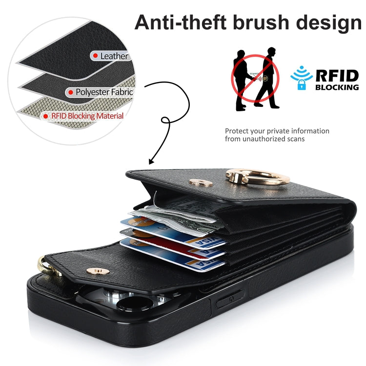 Ring Holder RFID Card Slot Phone Case with Long Lanyard, For iPhone 14, For iPhone 14 Plus, For iPhone 14 Pro, For iPhone 14 Pro Max, For Samsung Galaxy S22 5G, For Samsung Galaxy S22+ 5G, For Samsung Galaxy S22 Ultra 5G, For Samsung Galaxy S23 5G     ...
