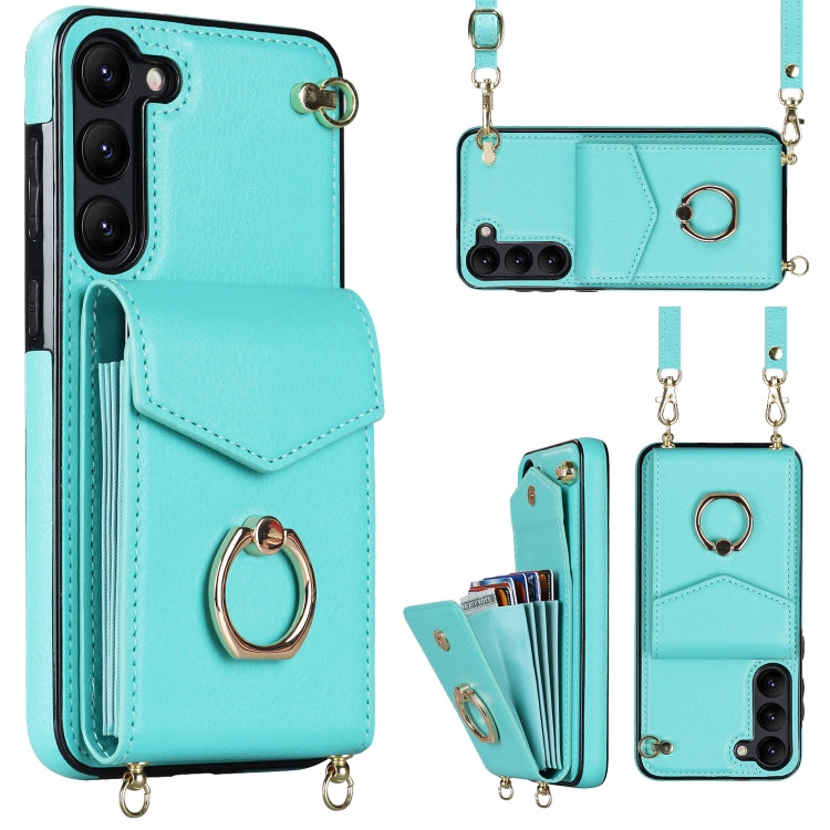 Ring Holder RFID Card Slot Phone Case with Long Lanyard, For iPhone 14, For iPhone 14 Plus, For iPhone 14 Pro, For iPhone 14 Pro Max, For Samsung Galaxy S22 5G, For Samsung Galaxy S22+ 5G, For Samsung Galaxy S22 Ultra 5G, For Samsung Galaxy S23 5G     ...
