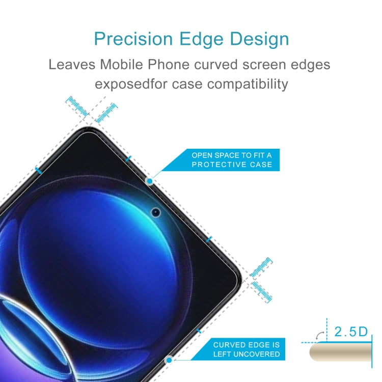 50pcs 0.26mm 9H 2.5D Tempered Glass Film, For Xiaomi Redmi Note 12 Pro/12 Pro+ Global/12R Pro (50 PCS)