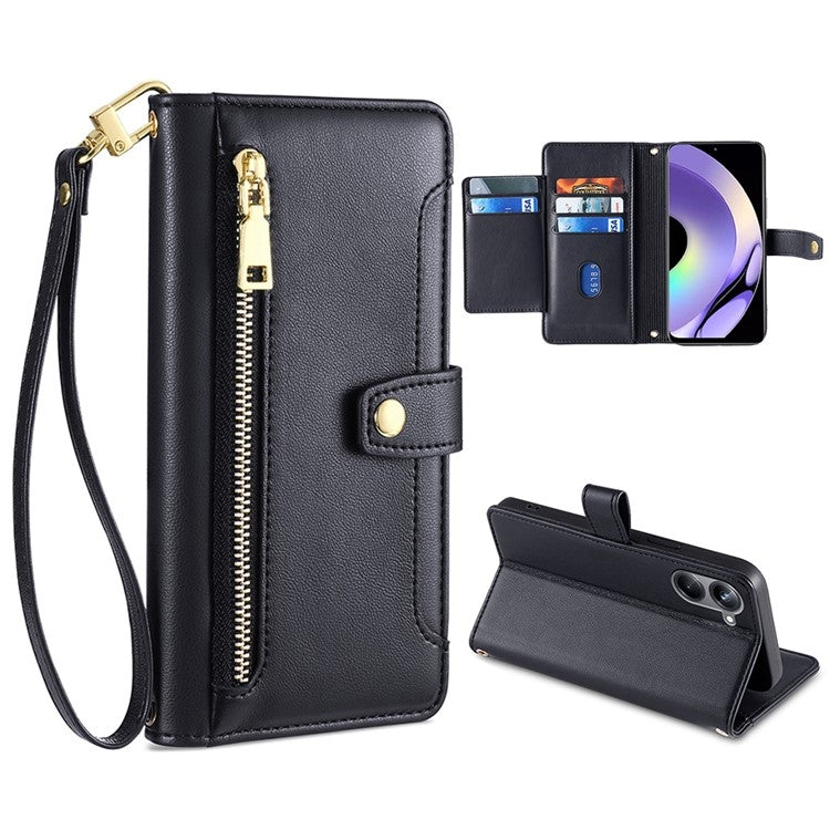 Sheep Texture Cross-body Zipper Wallet Leather Phone Case, For Realme 10 Pro 5G, For Realme GT2 Pro, For vivo X60, For vivo X90, For vivo X90 Pro / X90 Pro+, For Google Pixel 7 5G, For Google Pixel 7 Pro, For ASUS Zenfone 9 / Zenfone 9Z