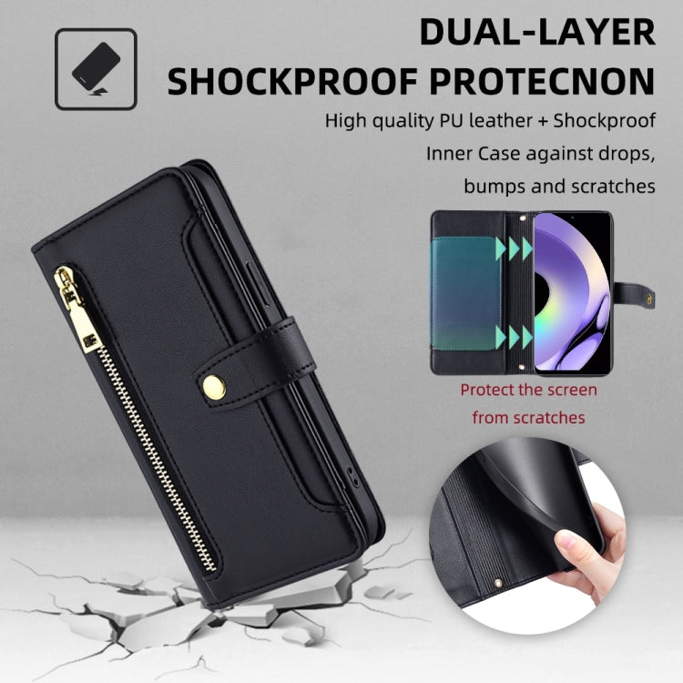Sheep Texture Cross-body Zipper Wallet Leather Phone Case, For Realme 10 Pro 5G, For Realme GT2 Pro, For vivo X60, For vivo X90, For vivo X90 Pro / X90 Pro+, For Google Pixel 7 5G, For Google Pixel 7 Pro, For ASUS Zenfone 9 / Zenfone 9Z