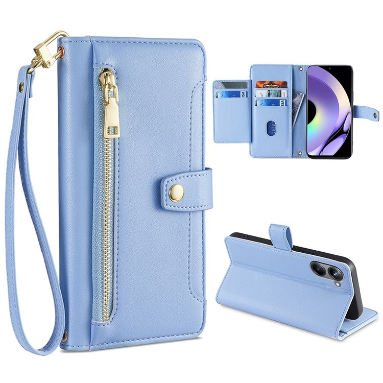 Sheep Texture Cross-body Zipper Wallet Leather Phone Case, For Realme 10 Pro 5G, For Realme GT2 Pro, For vivo X60, For vivo X90, For vivo X90 Pro / X90 Pro+, For Google Pixel 7 5G, For Google Pixel 7 Pro, For ASUS Zenfone 9 / Zenfone 9Z