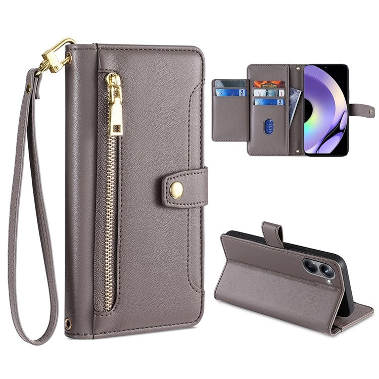 Sheep Texture Cross-body Zipper Wallet Leather Phone Case, For Realme 10 Pro 5G, For Realme GT2 Pro, For vivo X60, For vivo X90, For vivo X90 Pro / X90 Pro+, For Google Pixel 7 5G, For Google Pixel 7 Pro, For ASUS Zenfone 9 / Zenfone 9Z