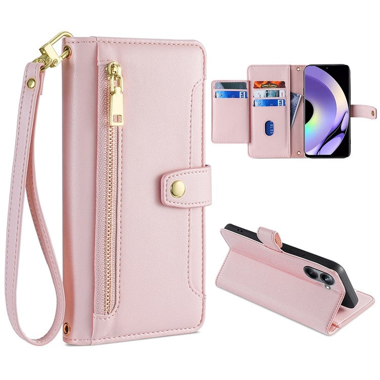 Sheep Texture Cross-body Zipper Wallet Leather Phone Case, For Realme 10 Pro 5G, For Realme GT2 Pro, For vivo X60, For vivo X90, For vivo X90 Pro / X90 Pro+, For Google Pixel 7 5G, For Google Pixel 7 Pro, For ASUS Zenfone 9 / Zenfone 9Z