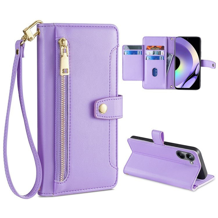 Sheep Texture Cross-body Zipper Wallet Leather Phone Case, For Realme 10 Pro 5G, For Realme GT2 Pro, For vivo X60, For vivo X90, For vivo X90 Pro / X90 Pro+, For Google Pixel 7 5G, For Google Pixel 7 Pro, For ASUS Zenfone 9 / Zenfone 9Z