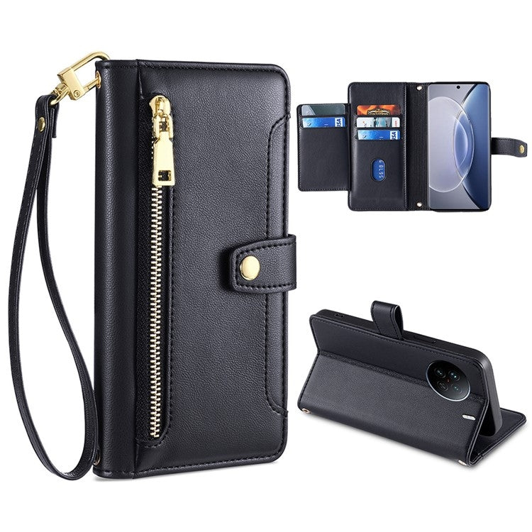 Sheep Texture Cross-body Zipper Wallet Leather Phone Case, For Realme 10 Pro 5G, For Realme GT2 Pro, For vivo X60, For vivo X90, For vivo X90 Pro / X90 Pro+, For Google Pixel 7 5G, For Google Pixel 7 Pro, For ASUS Zenfone 9 / Zenfone 9Z