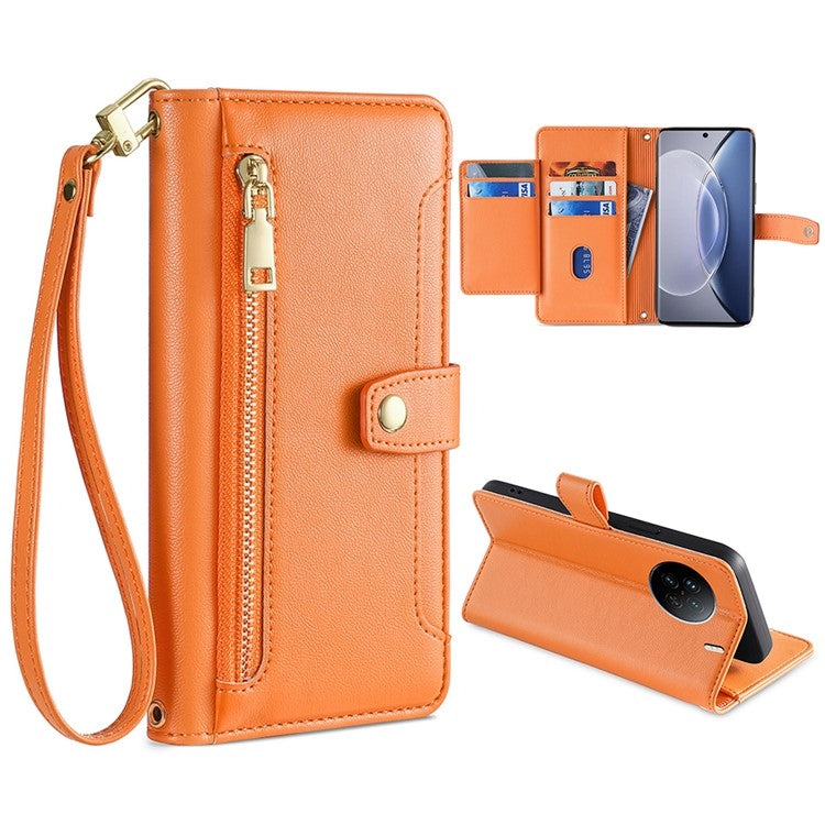 Sheep Texture Cross-body Zipper Wallet Leather Phone Case, For Realme 10 Pro 5G, For Realme GT2 Pro, For vivo X60, For vivo X90, For vivo X90 Pro / X90 Pro+, For Google Pixel 7 5G, For Google Pixel 7 Pro, For ASUS Zenfone 9 / Zenfone 9Z