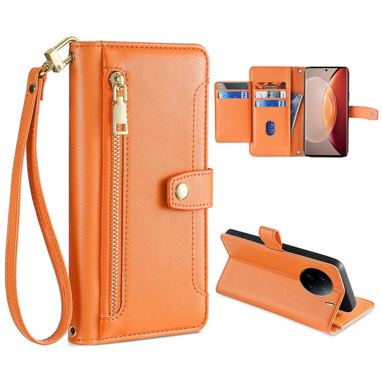 Sheep Texture Cross-body Zipper Wallet Leather Phone Case, For Realme 10 Pro 5G, For Realme GT2 Pro, For vivo X60, For vivo X90, For vivo X90 Pro / X90 Pro+, For Google Pixel 7 5G, For Google Pixel 7 Pro, For ASUS Zenfone 9 / Zenfone 9Z