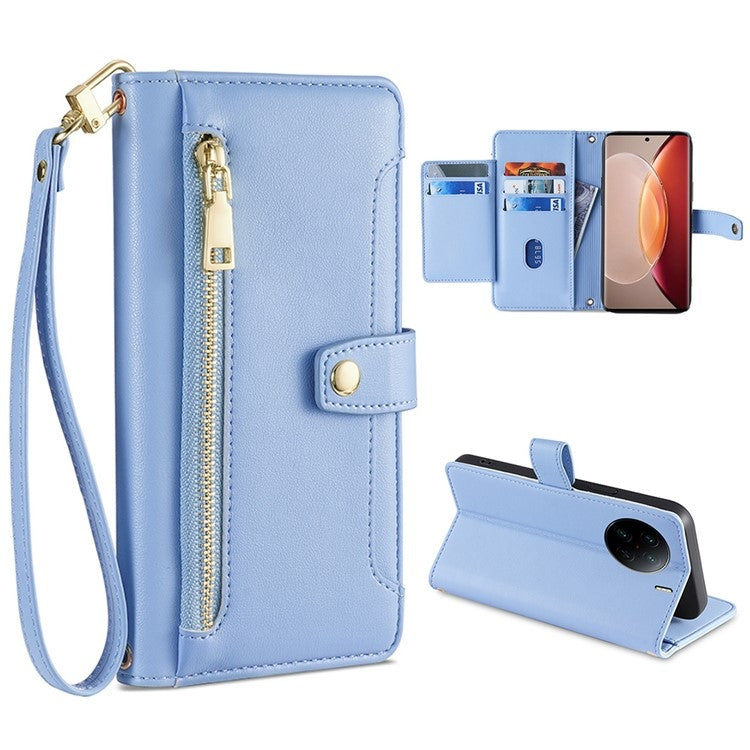 Sheep Texture Cross-body Zipper Wallet Leather Phone Case, For Realme 10 Pro 5G, For Realme GT2 Pro, For vivo X60, For vivo X90, For vivo X90 Pro / X90 Pro+, For Google Pixel 7 5G, For Google Pixel 7 Pro, For ASUS Zenfone 9 / Zenfone 9Z
