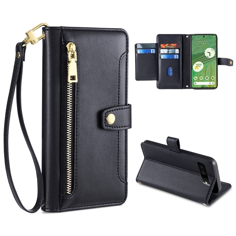 Sheep Texture Cross-body Zipper Wallet Leather Phone Case, For Realme 10 Pro 5G, For Realme GT2 Pro, For vivo X60, For vivo X90, For vivo X90 Pro / X90 Pro+, For Google Pixel 7 5G, For Google Pixel 7 Pro, For ASUS Zenfone 9 / Zenfone 9Z