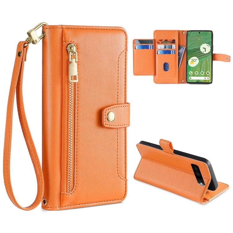 Sheep Texture Cross-body Zipper Wallet Leather Phone Case, For Realme 10 Pro 5G, For Realme GT2 Pro, For vivo X60, For vivo X90, For vivo X90 Pro / X90 Pro+, For Google Pixel 7 5G, For Google Pixel 7 Pro, For ASUS Zenfone 9 / Zenfone 9Z