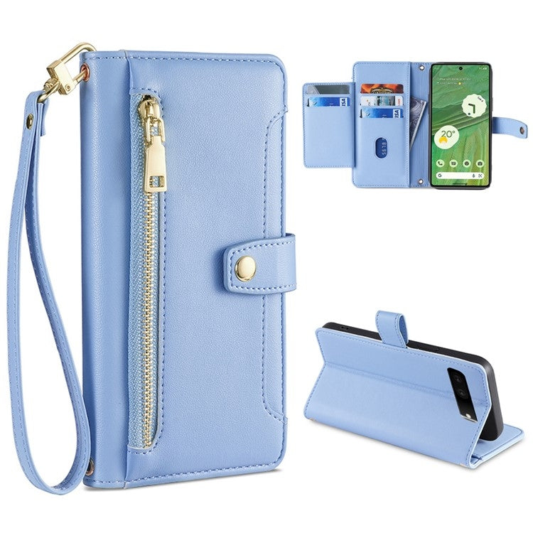 Sheep Texture Cross-body Zipper Wallet Leather Phone Case, For Realme 10 Pro 5G, For Realme GT2 Pro, For vivo X60, For vivo X90, For vivo X90 Pro / X90 Pro+, For Google Pixel 7 5G, For Google Pixel 7 Pro, For ASUS Zenfone 9 / Zenfone 9Z