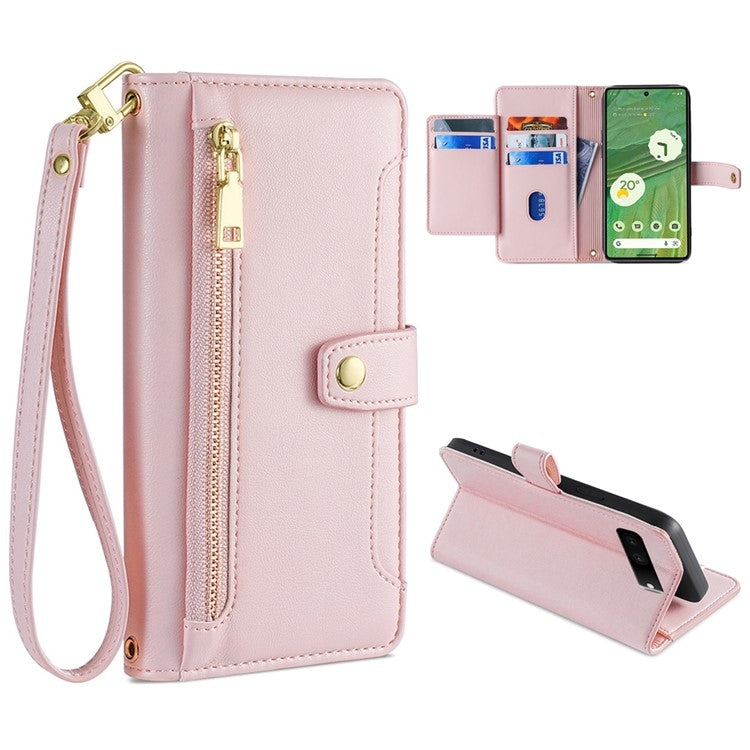 Sheep Texture Cross-body Zipper Wallet Leather Phone Case, For Realme 10 Pro 5G, For Realme GT2 Pro, For vivo X60, For vivo X90, For vivo X90 Pro / X90 Pro+, For Google Pixel 7 5G, For Google Pixel 7 Pro, For ASUS Zenfone 9 / Zenfone 9Z