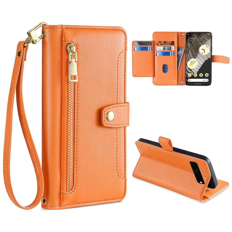 Sheep Texture Cross-body Zipper Wallet Leather Phone Case, For Realme 10 Pro 5G, For Realme GT2 Pro, For vivo X60, For vivo X90, For vivo X90 Pro / X90 Pro+, For Google Pixel 7 5G, For Google Pixel 7 Pro, For ASUS Zenfone 9 / Zenfone 9Z